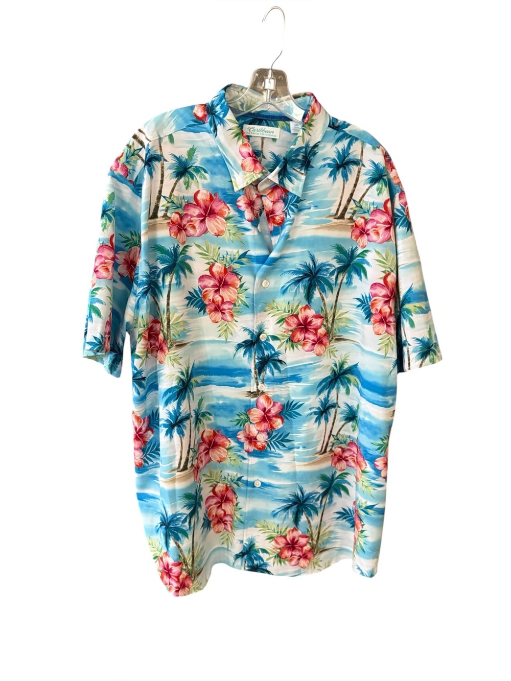 Roundtree & Yorke Isle Breeze Hawaiian Tropical Floral Button Up Mens Size XXL